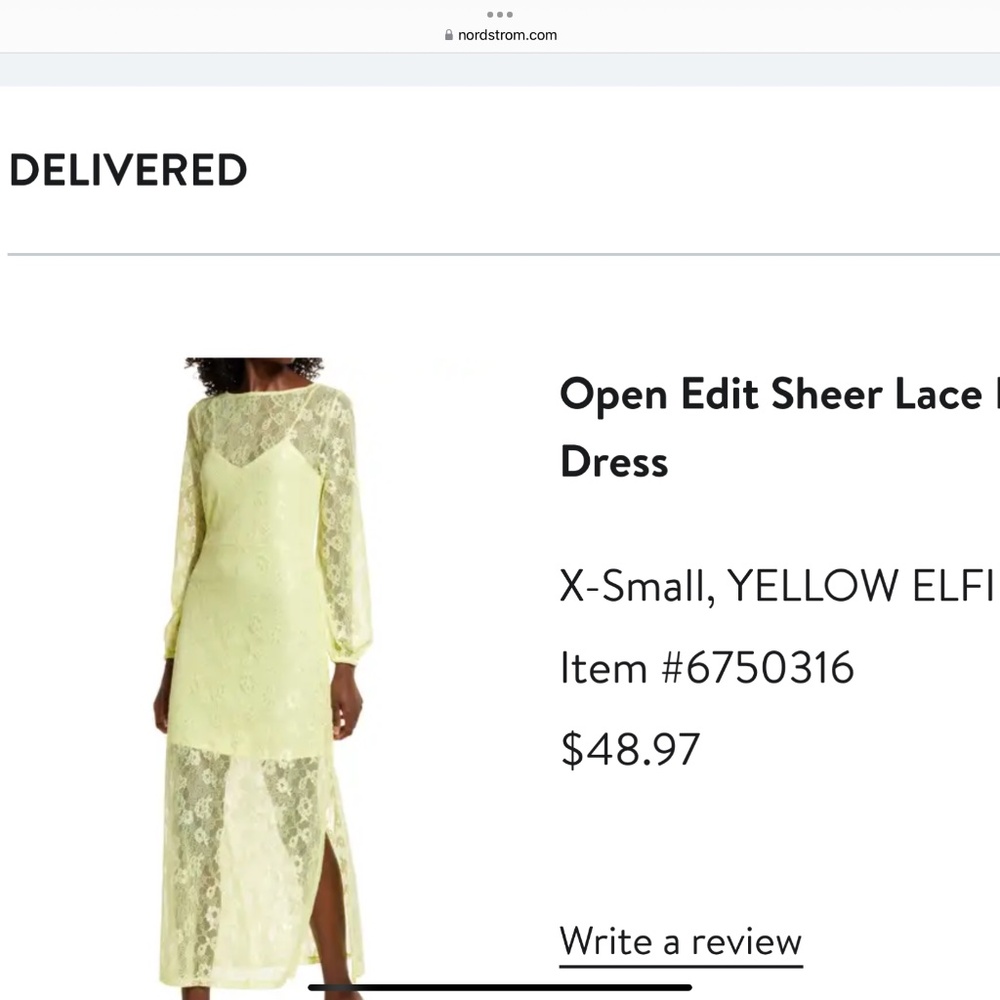 Open Edit sheer lace dress